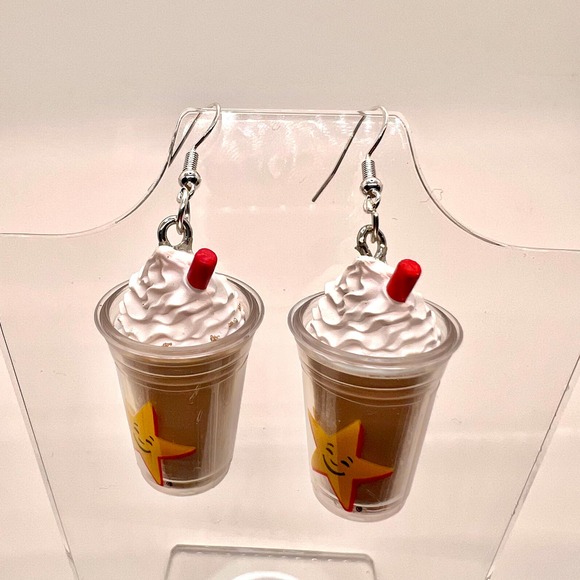 Hardees Milkshake Earrings - Fast Food Earrings - Foodie Mini Brands Earrings - Picture 1 of 10